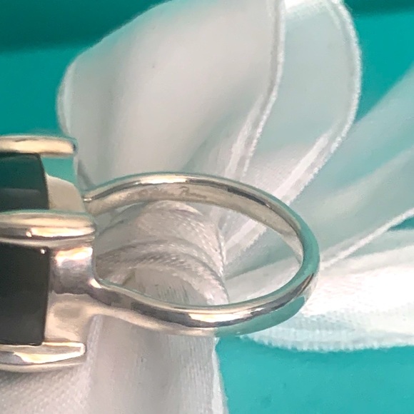 Tiffany & Co Large Sugar Stack Ring Black Onyx Paloma Picasso Stone  12mm size 5 - Picture 9 of 14